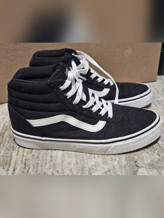 Vans Shoes - Vans Sk8-Hi Classic Black & White High-Top Sneakers Women's Size 8.5 (Worn Twice